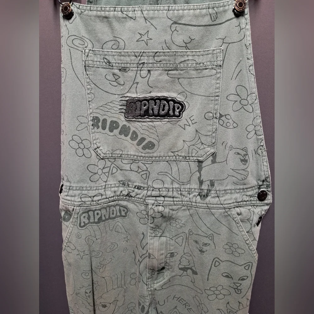 Rip N Dip Scribble Print Overalls Size 32 - Picture 7 of 7